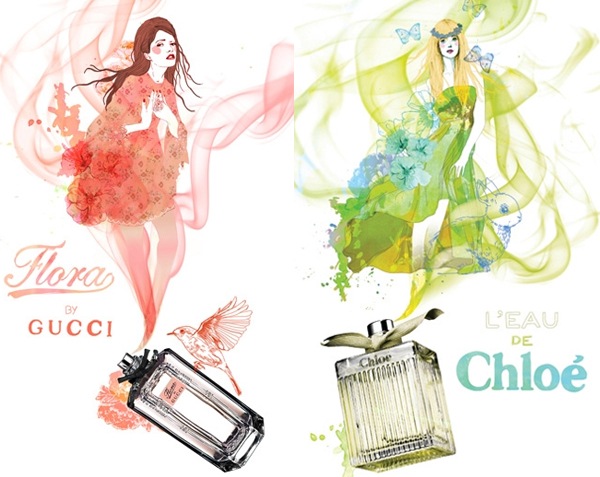 illustrations de parfums